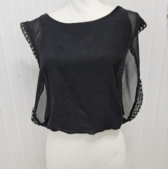 Body Central Tops - Elegant Black Sleeveless Studded Top Body Central 90s Y2k Small